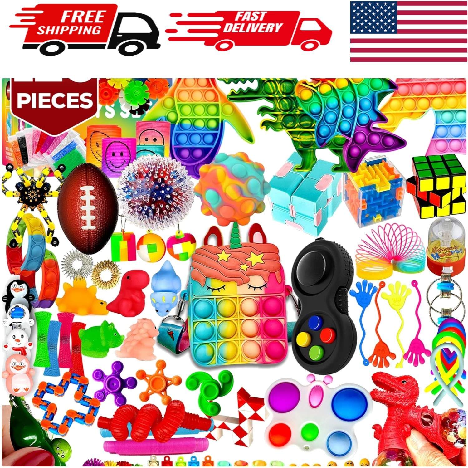 Sensory Rich 120 Pcs Fidget Toys – Ideal for Classroom Rewards and Parties