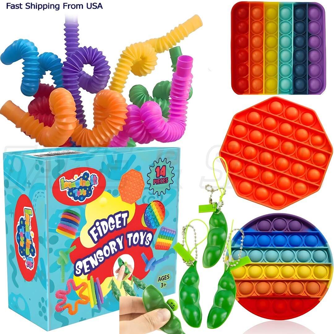 14 Pack Sensory Fidget Toys Set Stress Relief Anti Anxiety Toys for Kids Adults