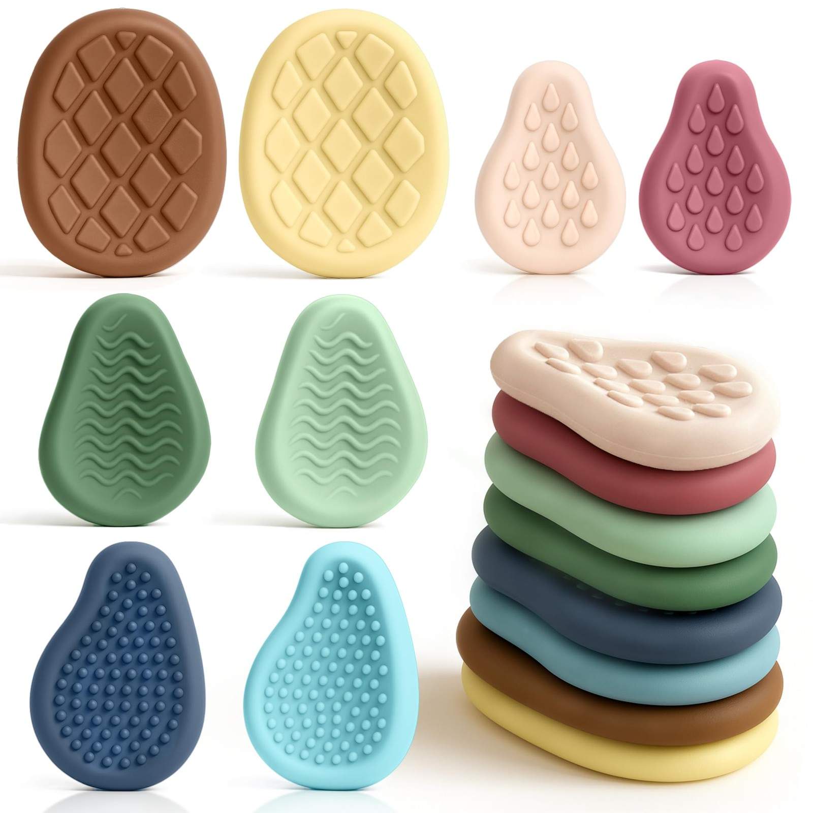 Quiet Sensory Fidget Toys for Kids & Adults with Autism or ADHD, 8-Pack Earth…