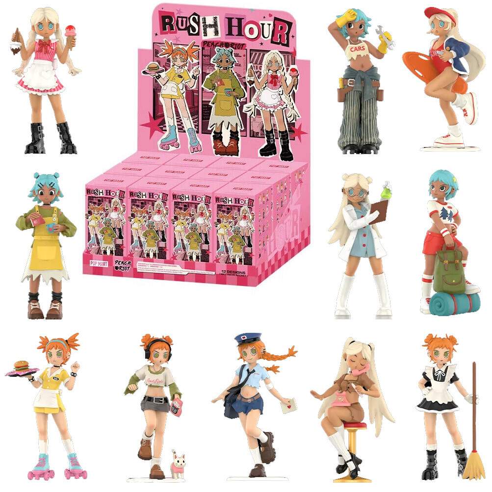 100% Authentic POP MART x Peach Riot Rush Hour Series Confirmed Figure Dolls Toy