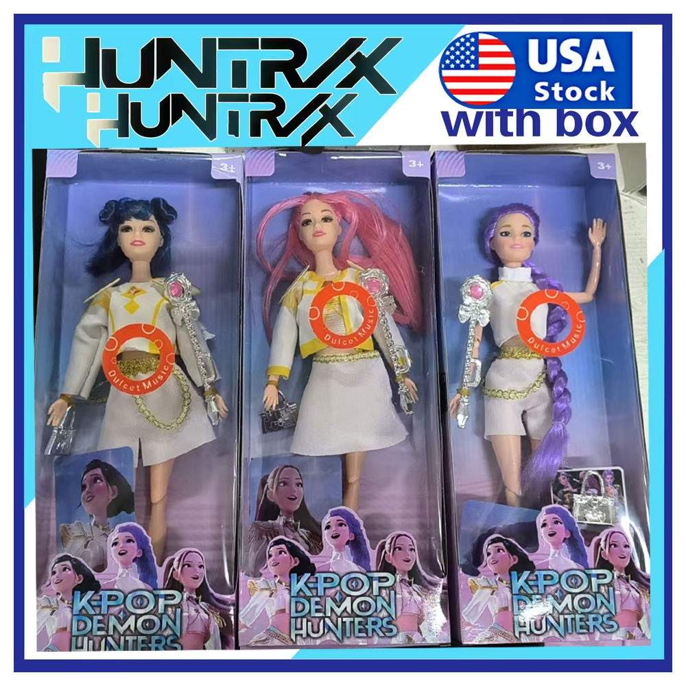 Cosplay Kpop Demon Hunters Dolls, K Pop Collectible Figure Toys with Music Light