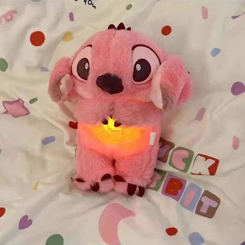 Kawaii Stitch Sleep Plush Doll Toy Calm Music Lights & Breathing Effect