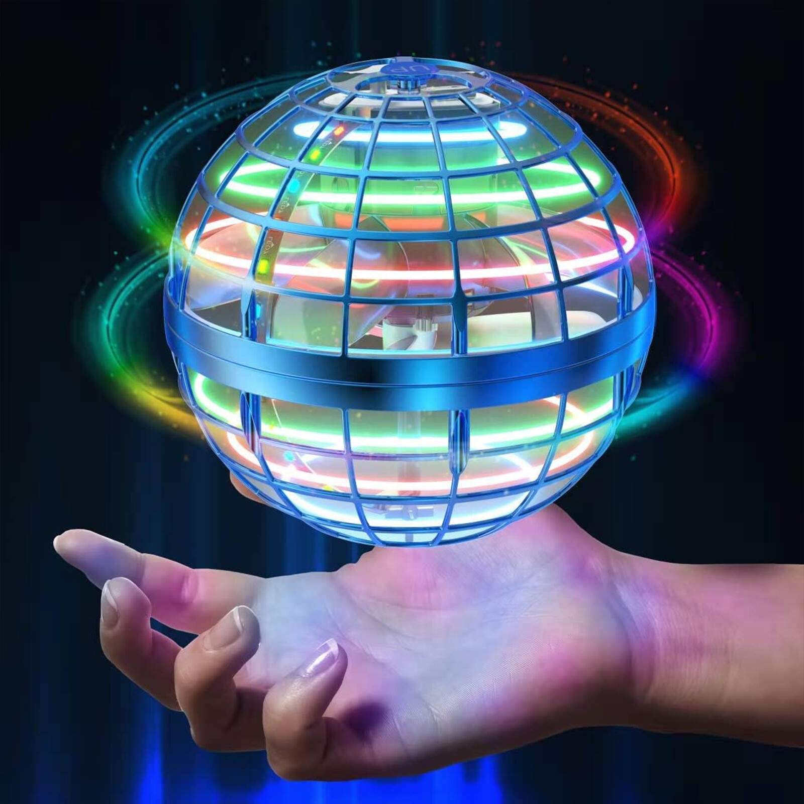 Flying Orb Ball Toys Hand Controlled RGB Light Magic Hover Boomerang Orb Spinner