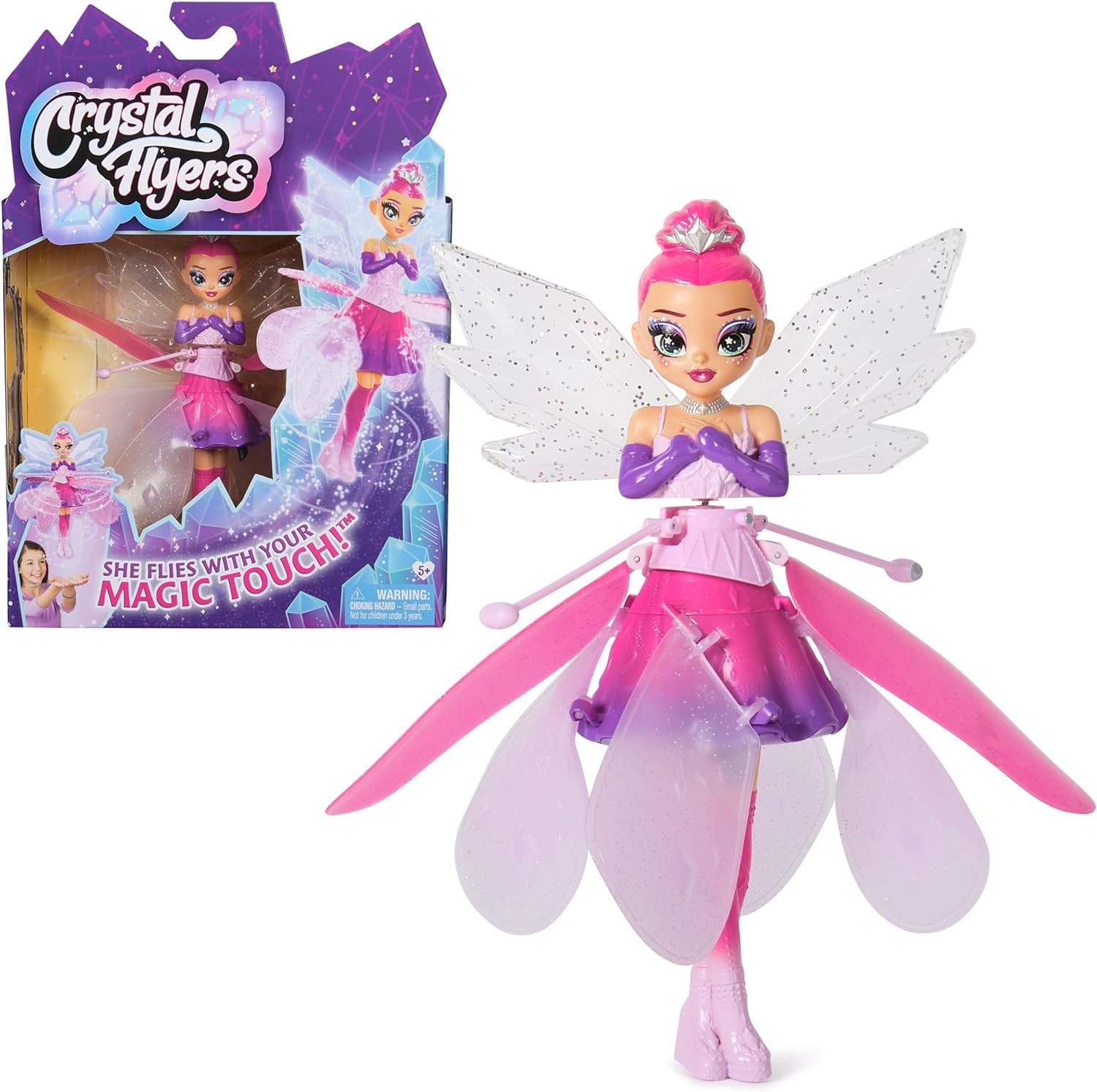 , Magical Flying Doll with Crystal Wings, Interactive Kids Toys for Ages 5 an…