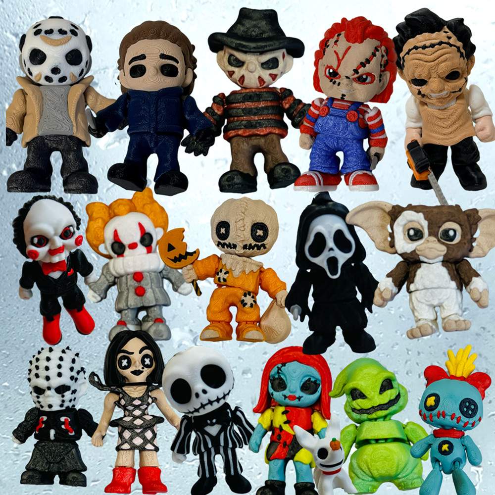 Flexi Horror Toy 3D Printed Articulated Halloween Figure 2.5″ Tall