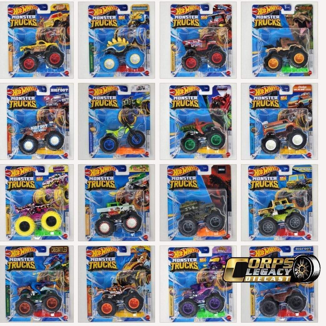 Hot Wheels Monster Trucks 1:64 Scale Diecast Toys- YOU PICK [Updated 10.25.2024]