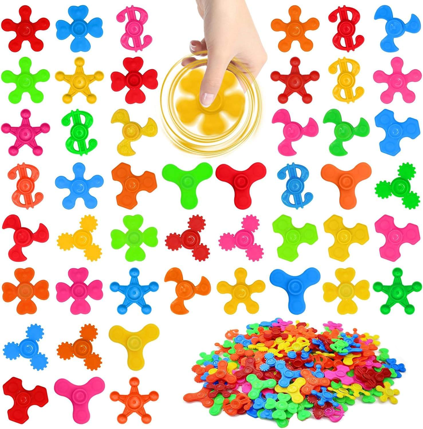 60 Pcs Mini Fidget Spinner Toys , Fidget Toys Bulk for Kids, Sensory Hand Fidget