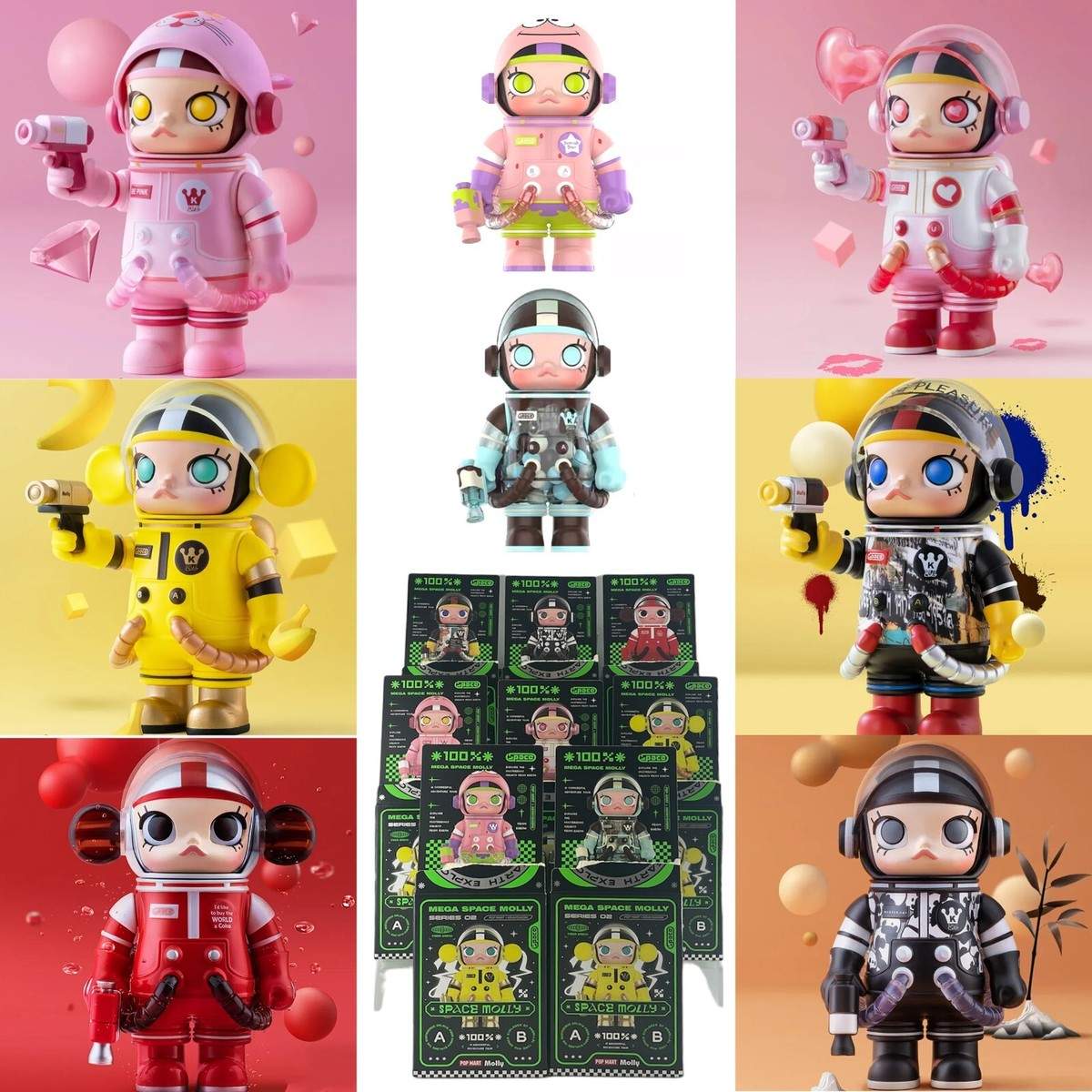 POP MART 100% Mega Space Molly Series 2 Blind Box Confirmed Figure Toy Doll