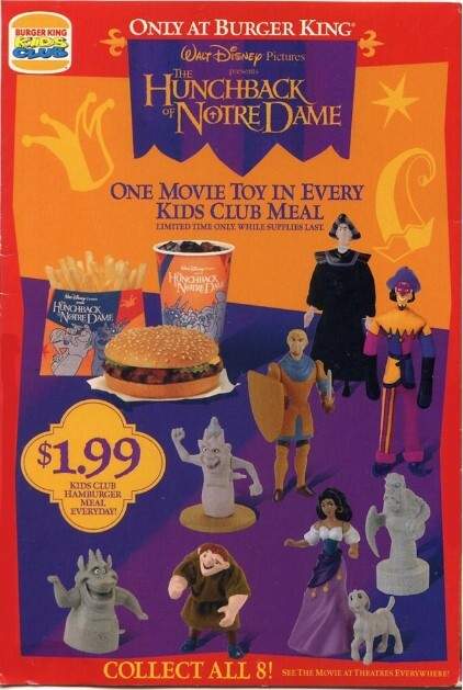 1996 DISNEY’S THE HUNCHBACK OF NOTRE DAME BURGER KING KIDS MEAL TOYS – U – PICK