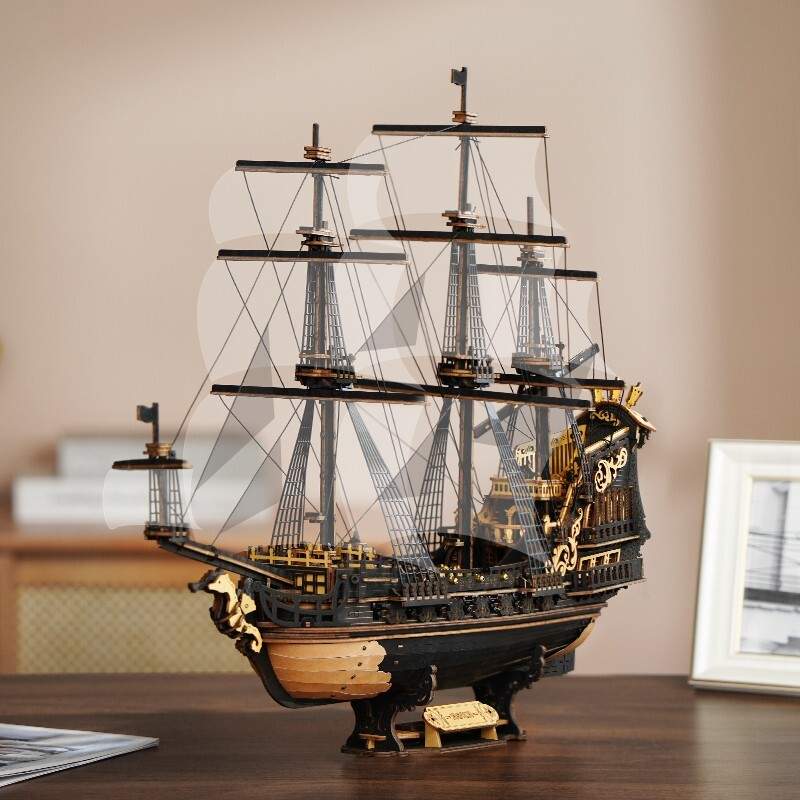 ROKR DIY Ship Model Toys The Seahorse Barque 3D Wooden Puzzle Boys Man Gift