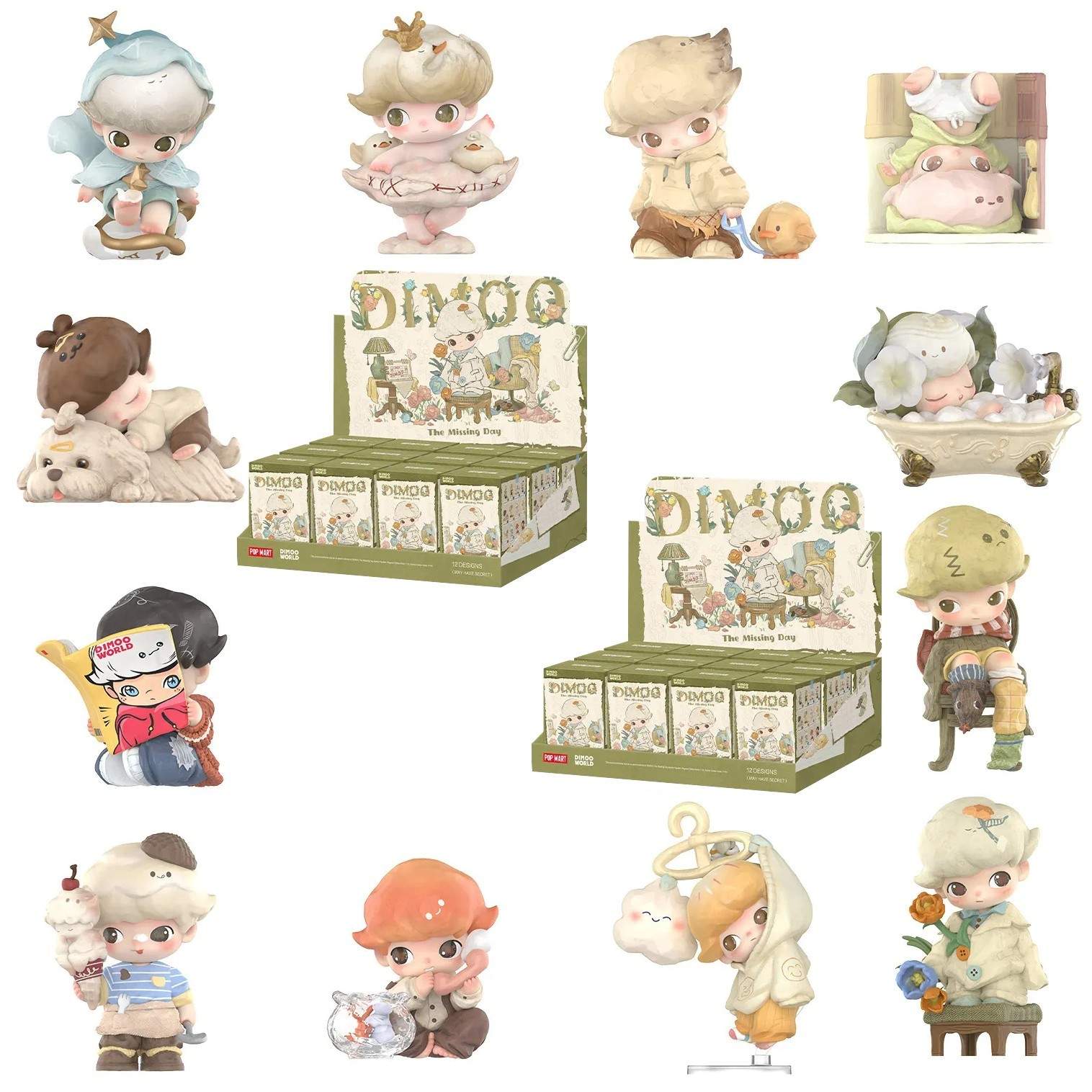 POP MART x Dimoo The Missing Day Series Confirmed Figure Sealed Bag in Open Box