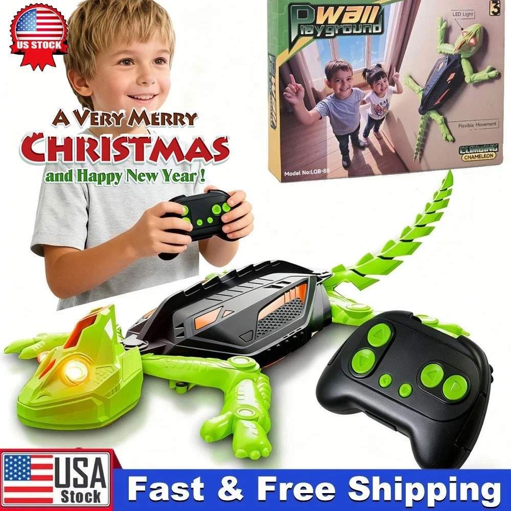 Wall Climbing RC Chameleon Toy for Kids Rechargeable Remote Control Lizard Toy