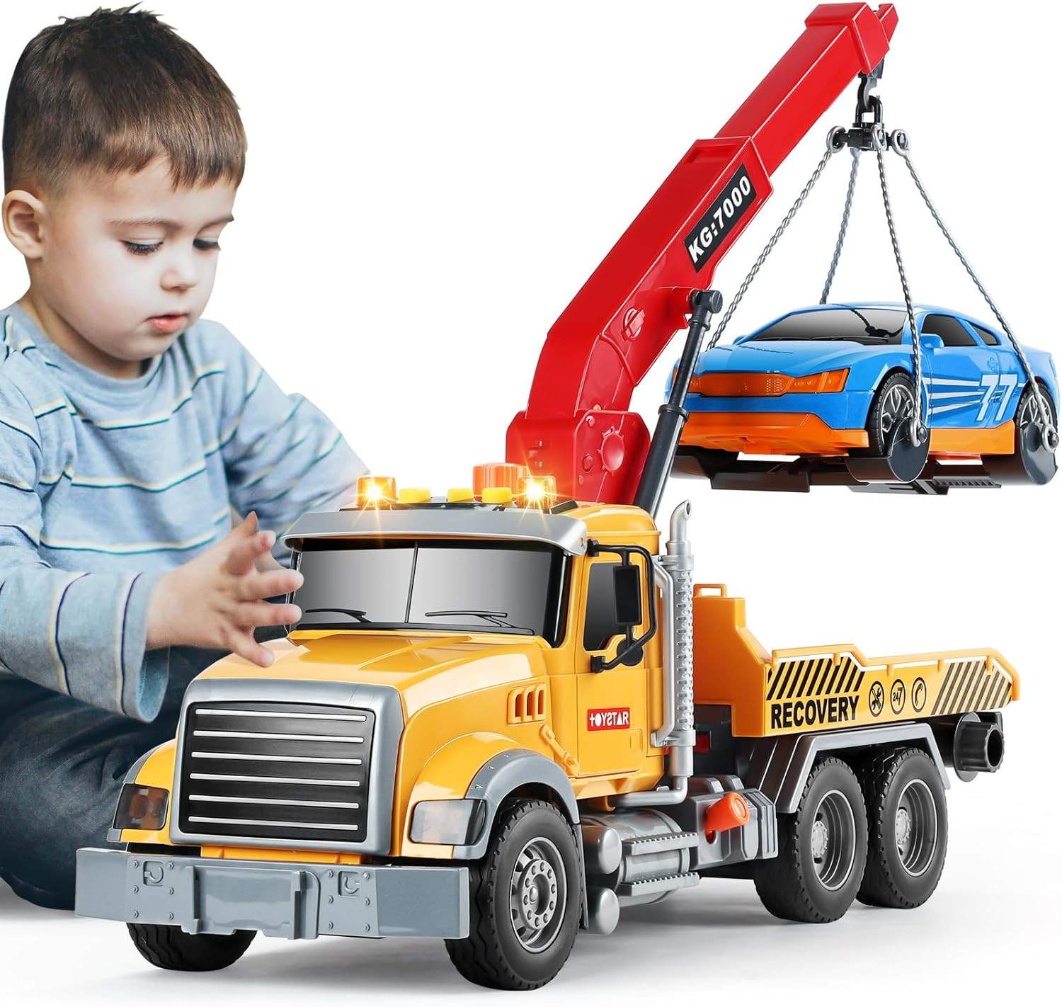 Tow Truck Toys for 3 4 5 6 7 Year Old Boys Big Construction Toy for Boys Age 3-7