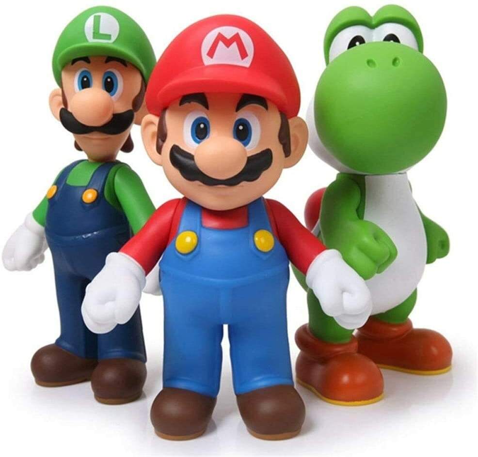 Super Mario Bros Luigi Yoshi & Mario 4.5″ Action Figures Birthday Gift Toys Set