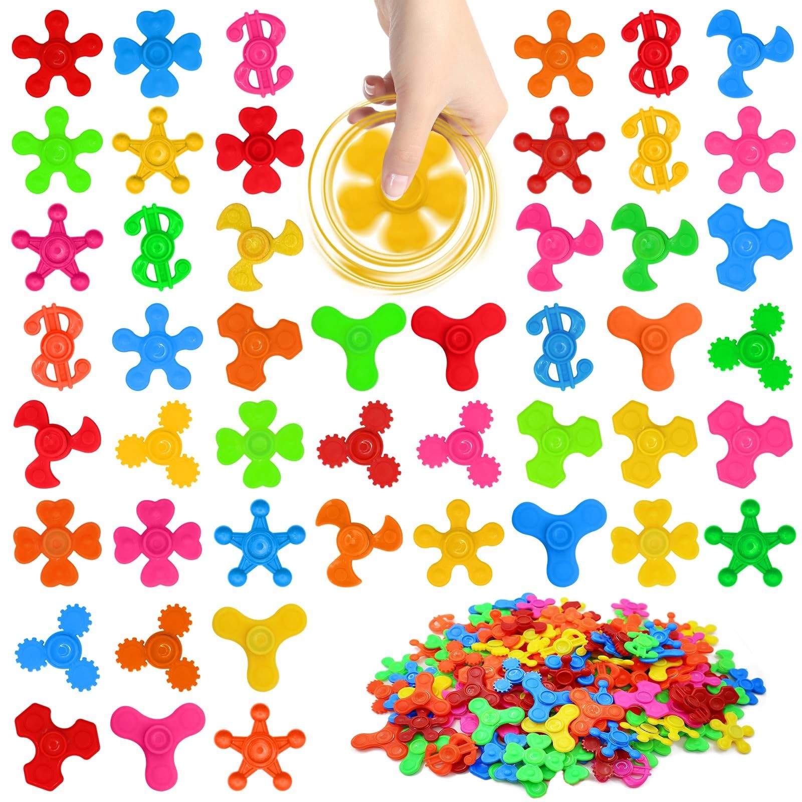 60 Pcs Mini Fidget Spinner Toys , Fidget Toys Bulk for Kids, Sensory Hand Fidget