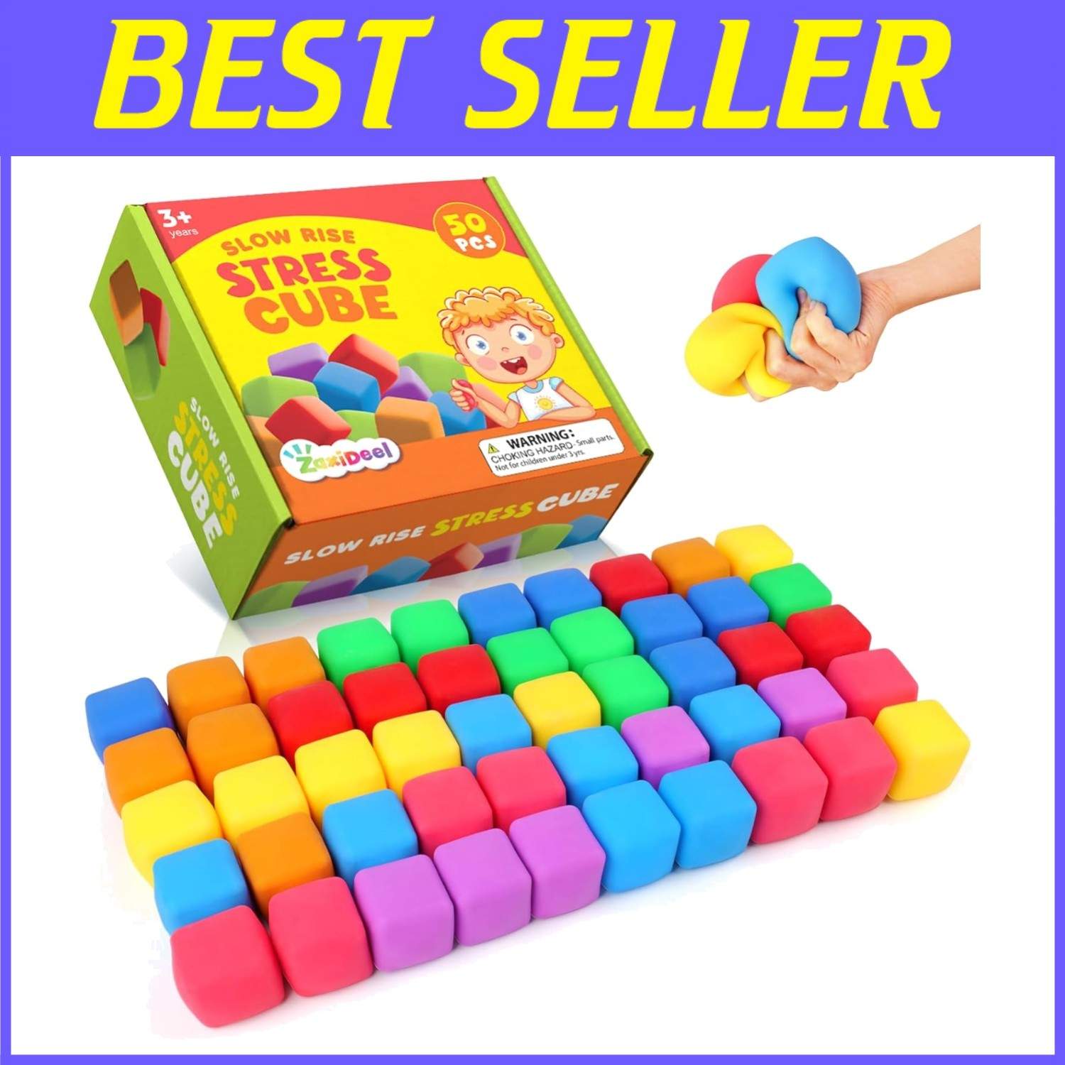 Large 50 Pack Stress Cubes: Fidget Toys for Anxiety Relief