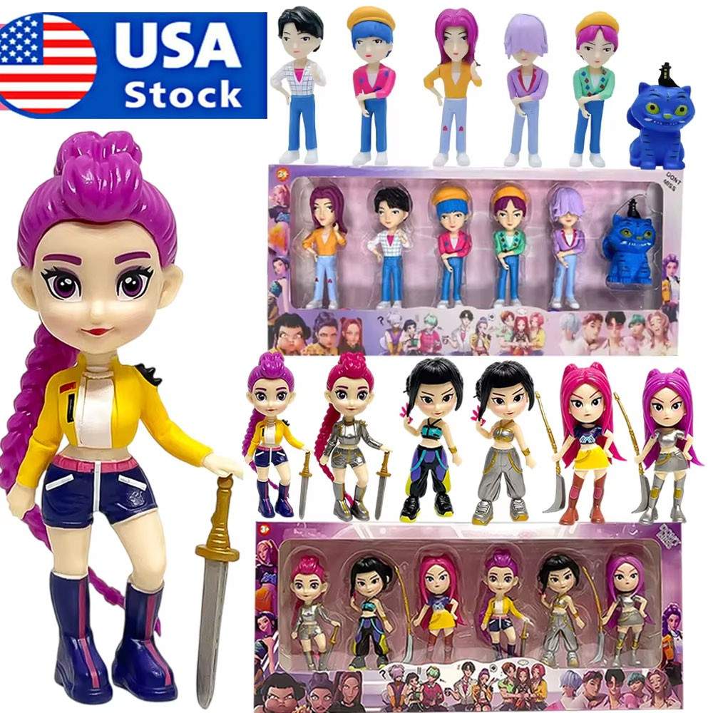 6PCS Xmas Gift Rumi Mira Zoey Doll Kids Toy Cosplay Kpop Demon Hunters US