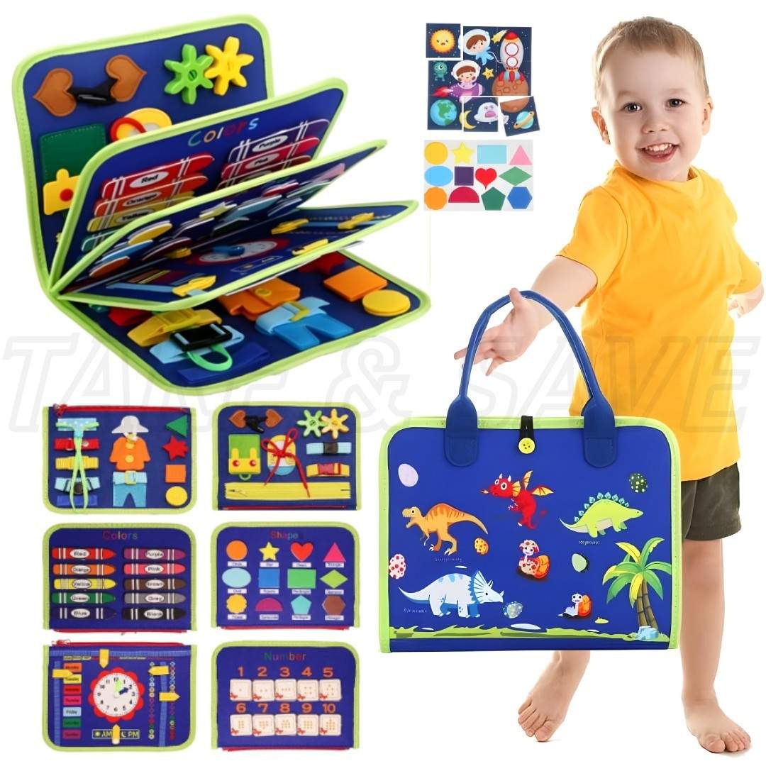 Busy Board Montessori Toy for Toddlers Travel Sensory Book for Fine Motor Skills