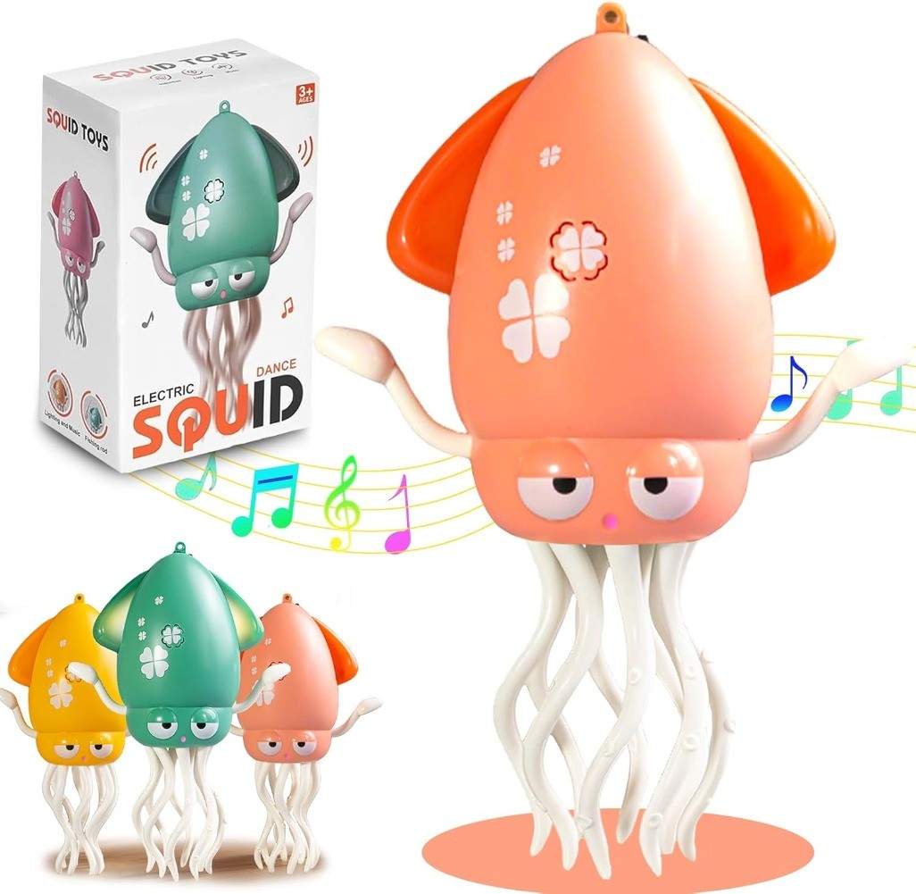 Dancing Octopus Baby Toy, Electric Crawling Tummy Time Toy with Music and Lights