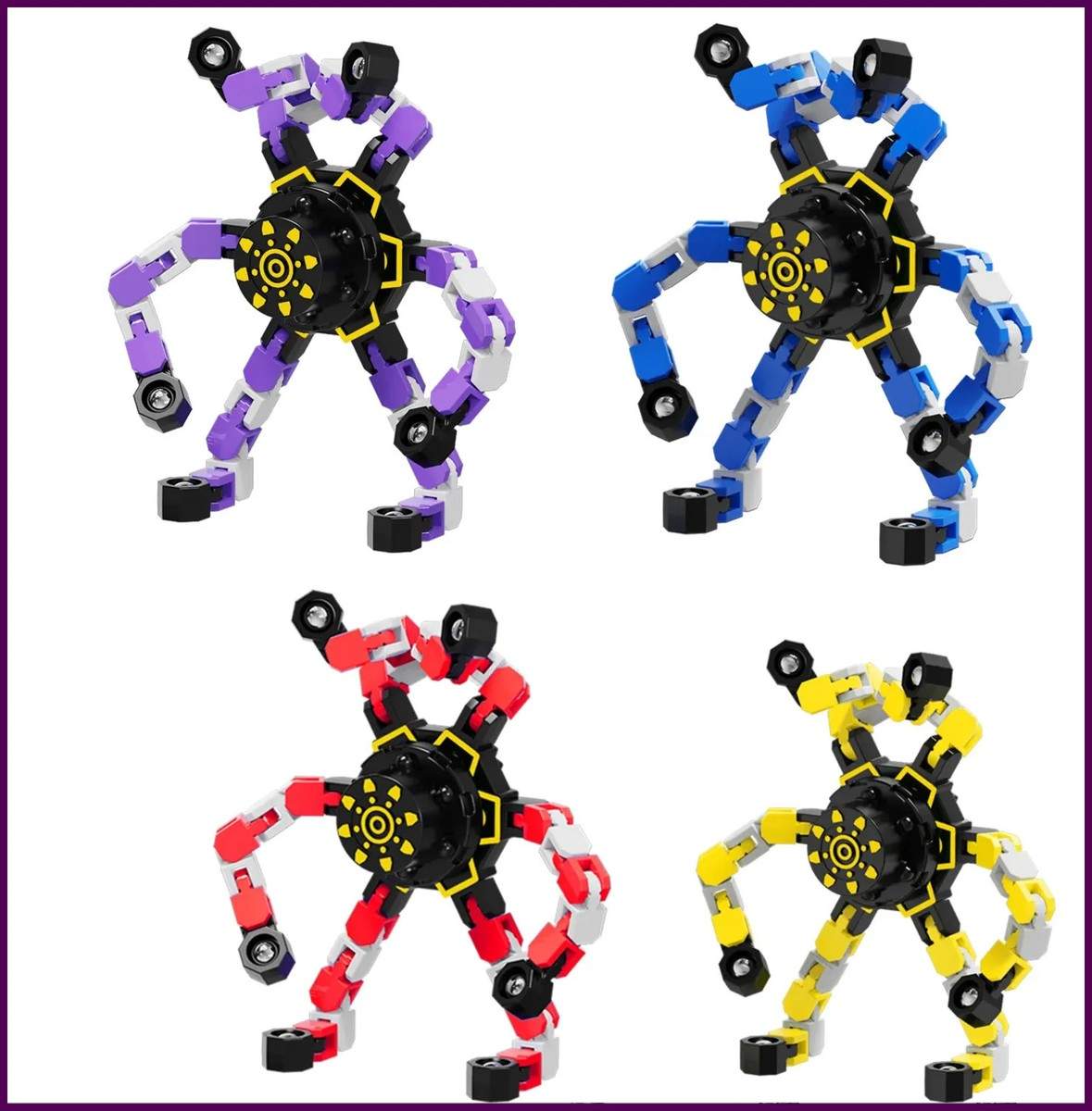 Transformable Fidget Spinner Stress Relief Sensory Toy Finger Gyro Creative.