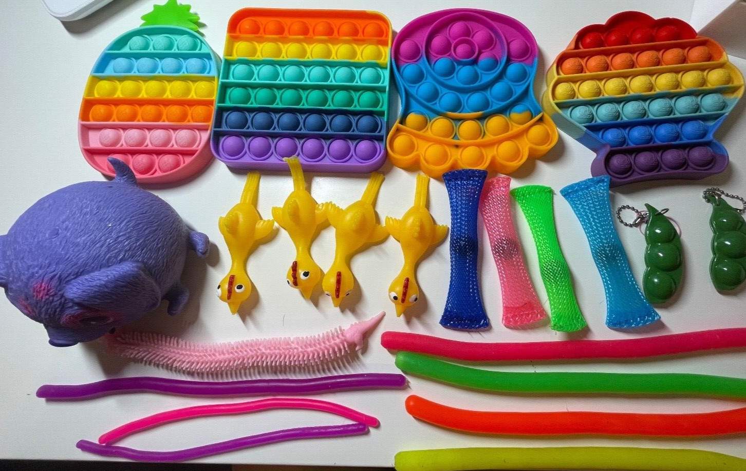 23 FIDGET TOYS stress relief CALMING sensory RAINBOW kids adults & babies