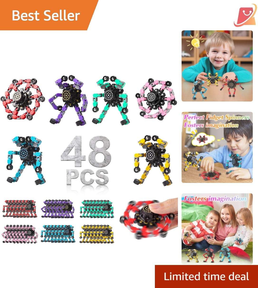 Transformable Fidget Spinners Plastic Small Stress Relief Sensory Toys Kids