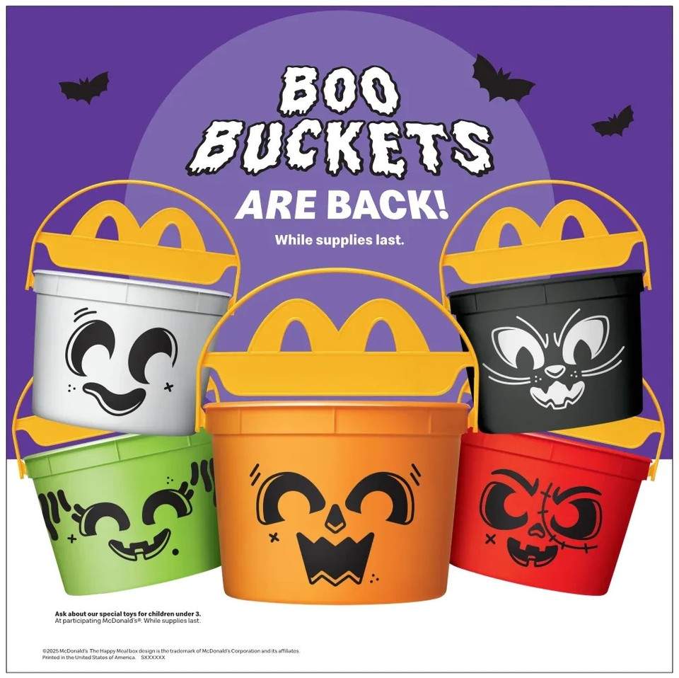 2025 McDONALD’S Halloween Bucket Pail Classic Boo Buckets HAPPY MEAL TOYS or Set