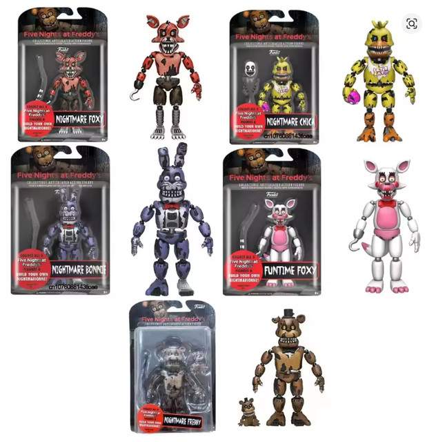 14cm FNAF Figures Nightmare Freddy Bonnie Foxy Chica Action Figure Movable Black