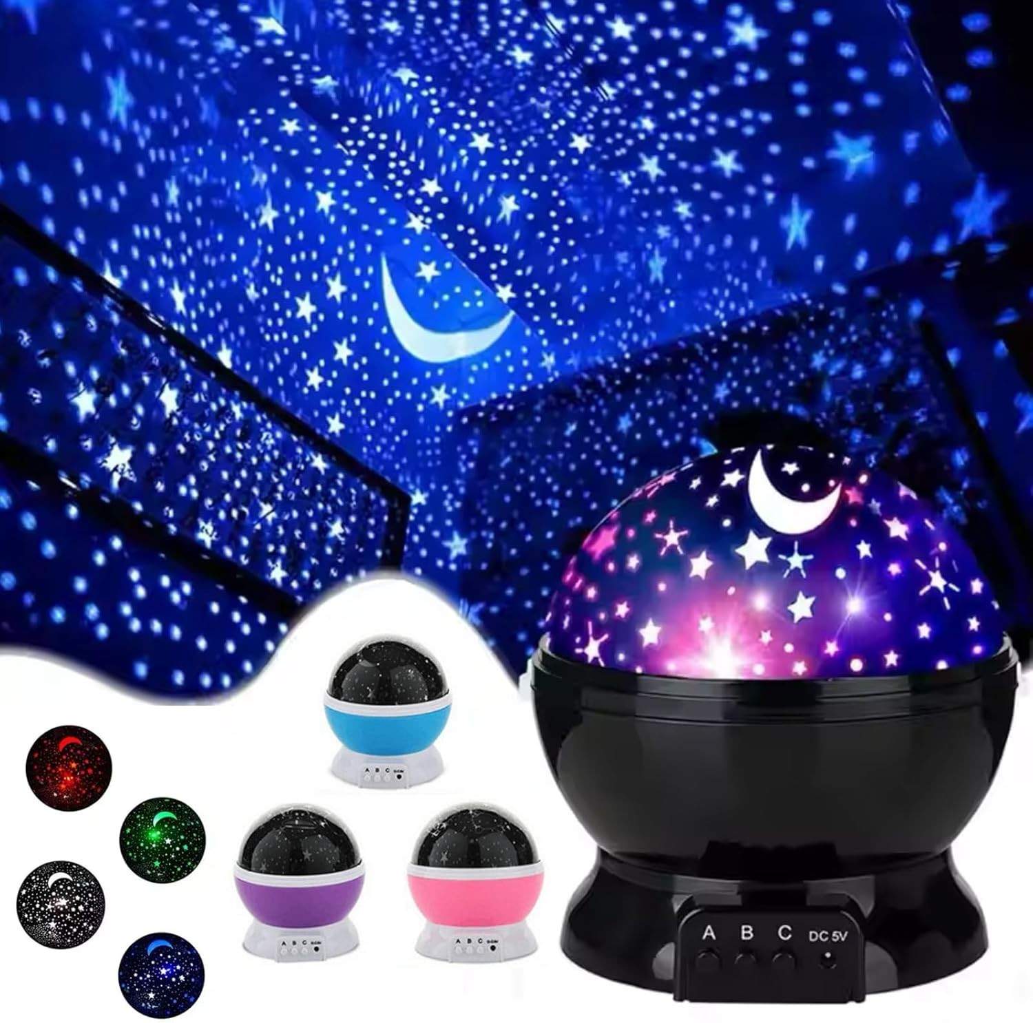 Night Light for 1-10 Year Old Girl Boy,360 Degree Rotation,12 Light Color, Gift