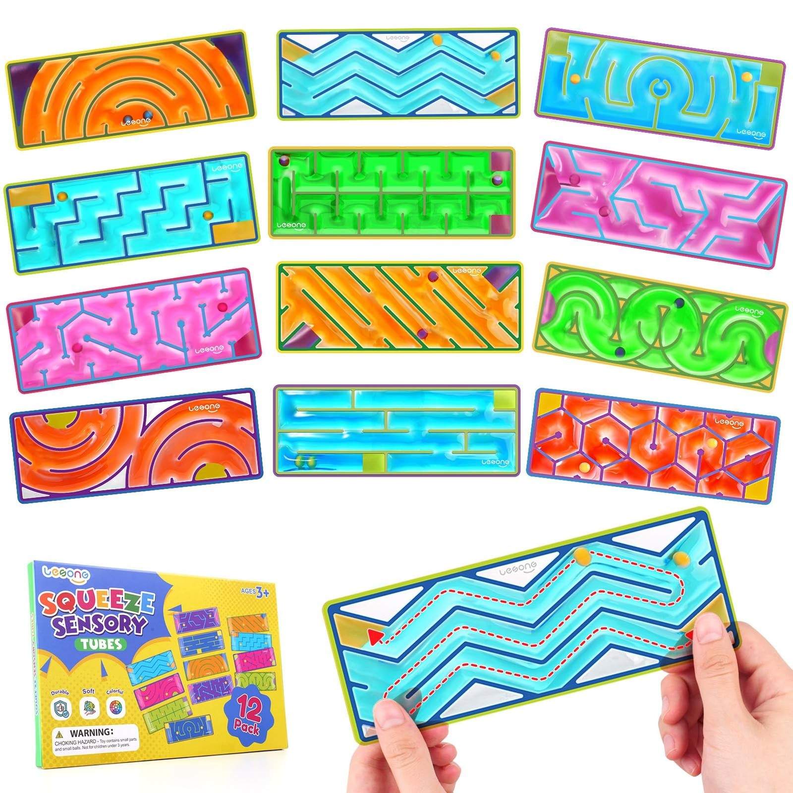 12-Pack Sensory Maze Fidget Toys for Kids & Adults: Quiet Squishy Calming Too…