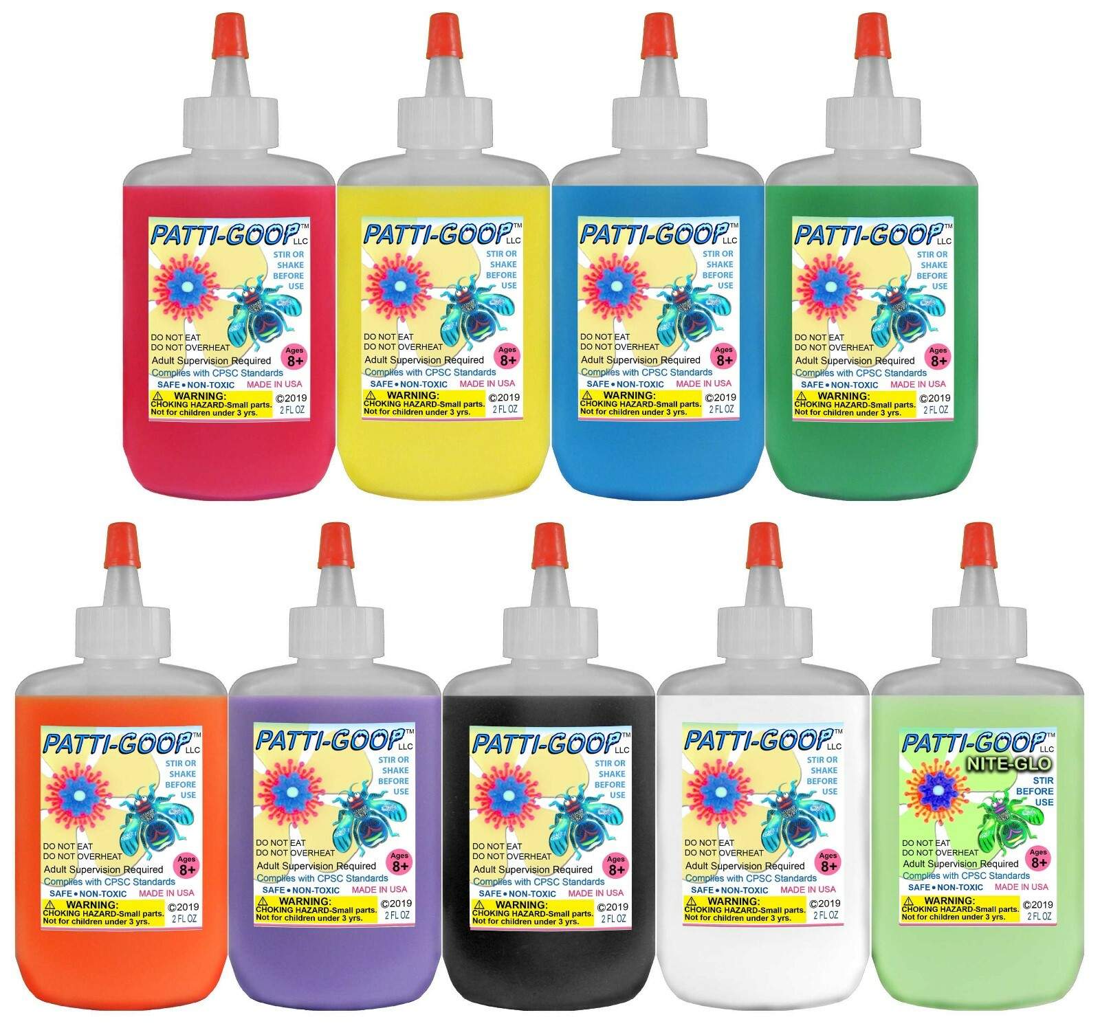 PATTI-GOOP 9-PACK MADE FOR CREEPY BUG TOYS AND RUBBERY SLITHERY CRAWLERS