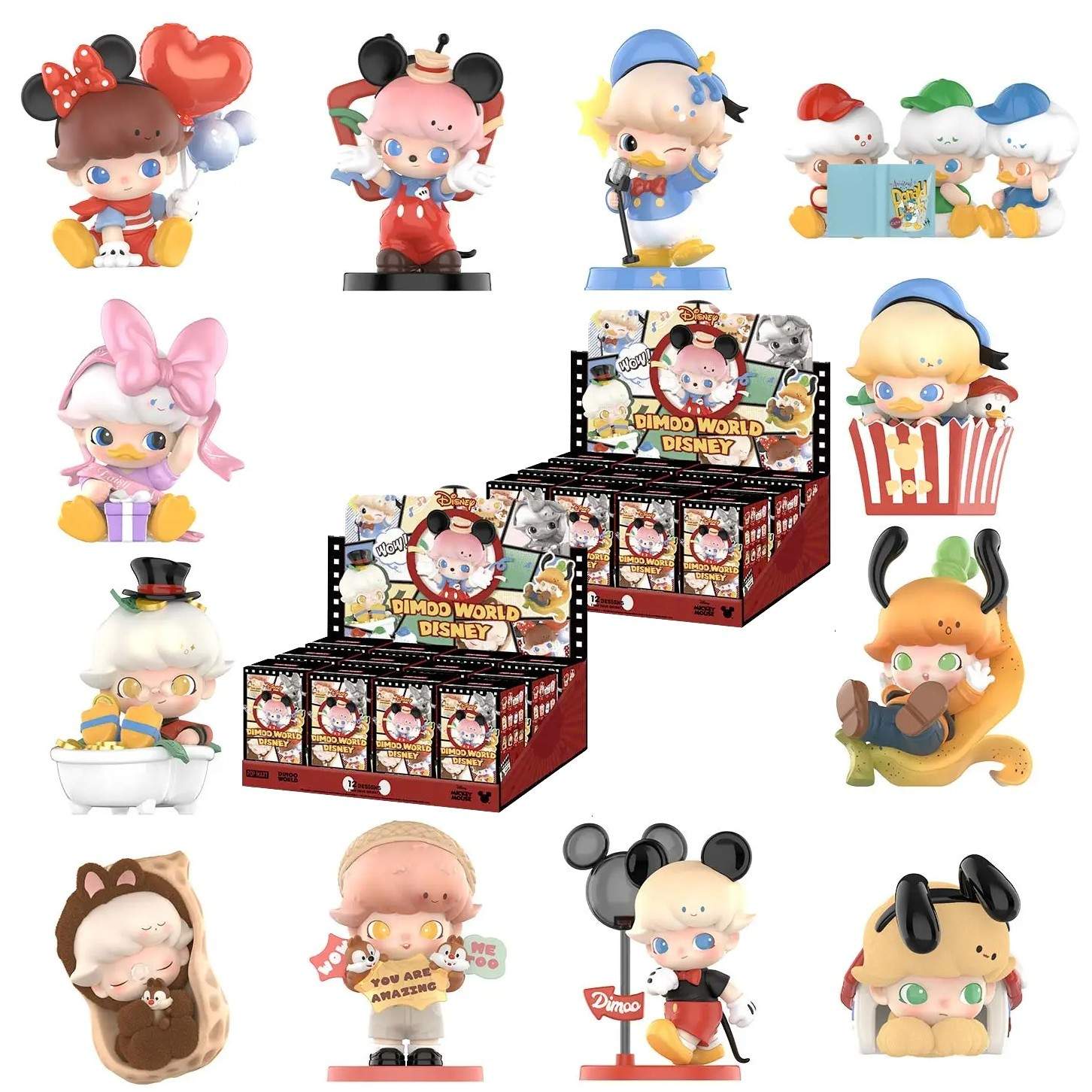 POP MART Dimoo World x Disney Series Confirmed Figure Sealed Bag in Open Box