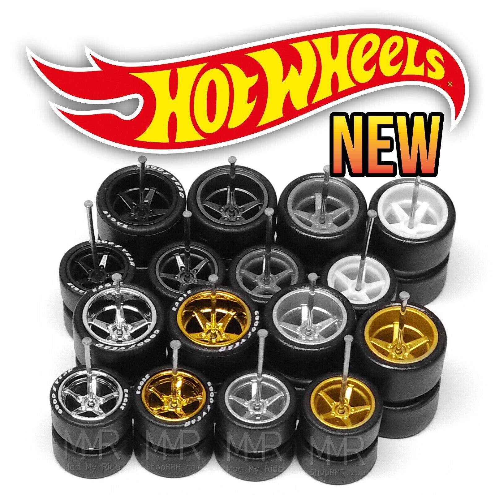 1/64 Scale 5 SPOKE v7 Staggered Real Rider Wheels Rims Tire Set for Hot