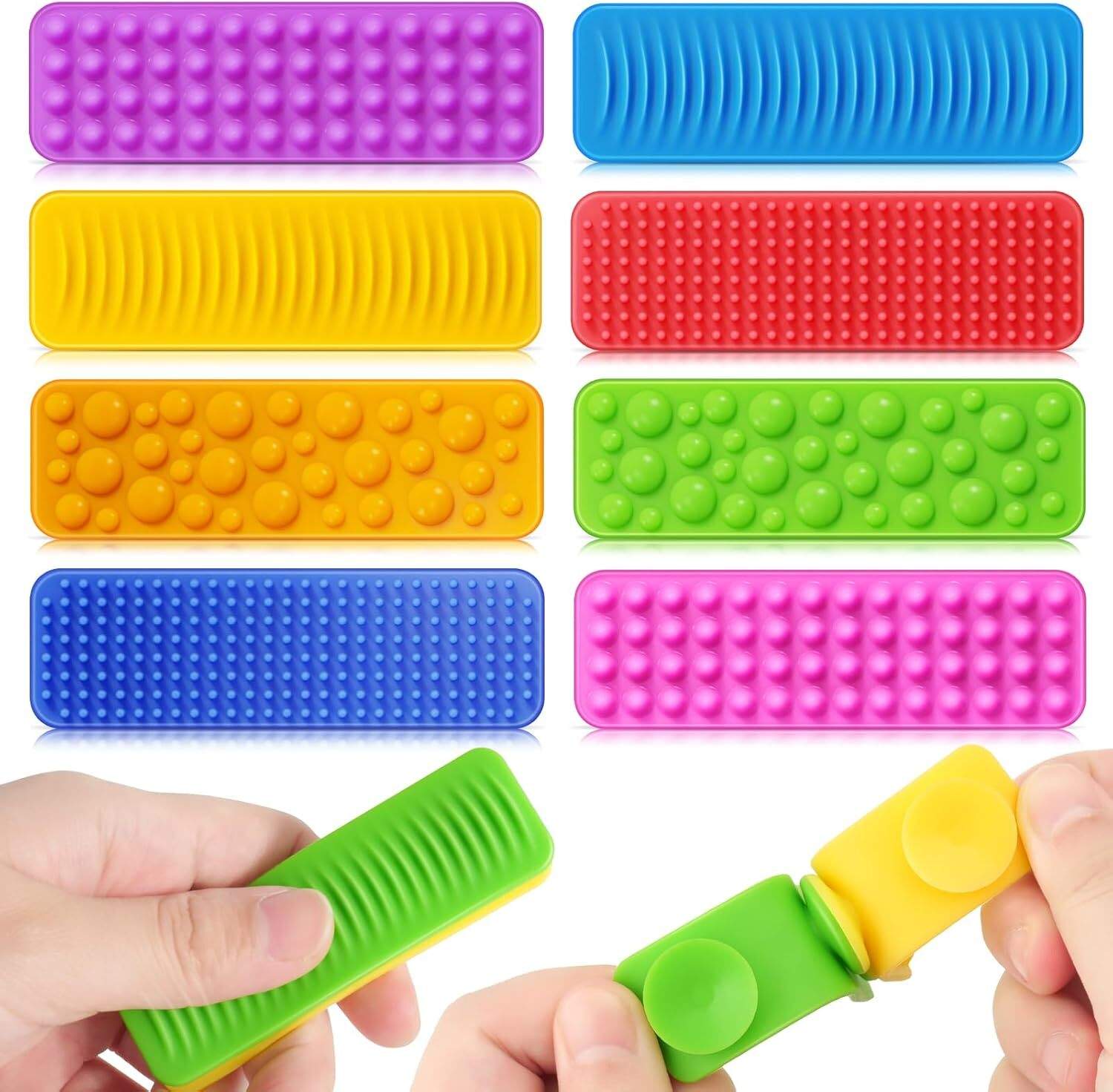 Sensory Fidget Toys Kids Adults: 8 Pack Textured Suction Toys for Autism Kids