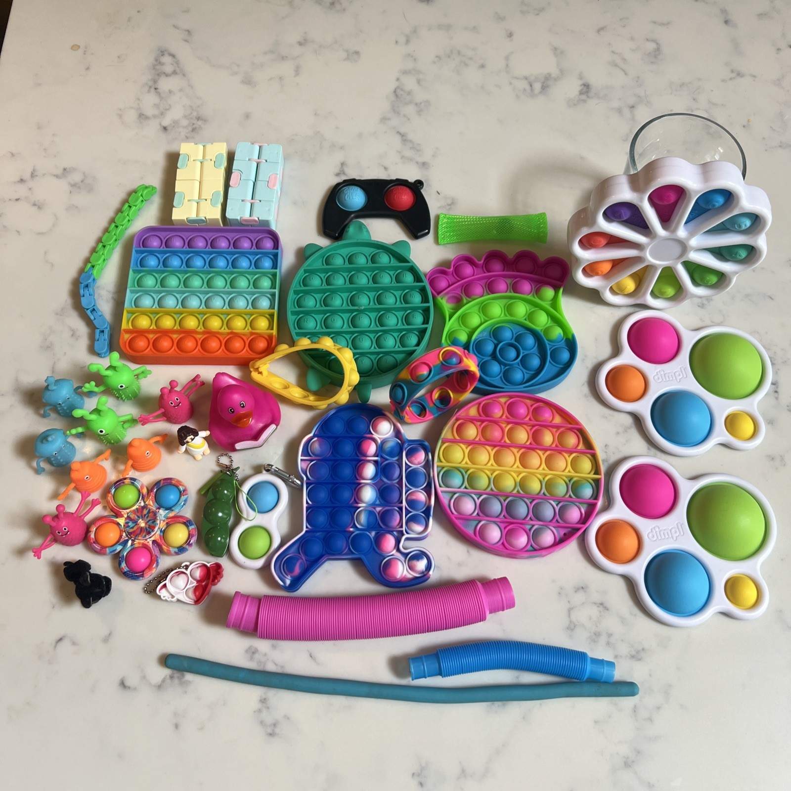 Fidget Toys Mixed Lot Of 15+ Including Dimpl Brand Used
