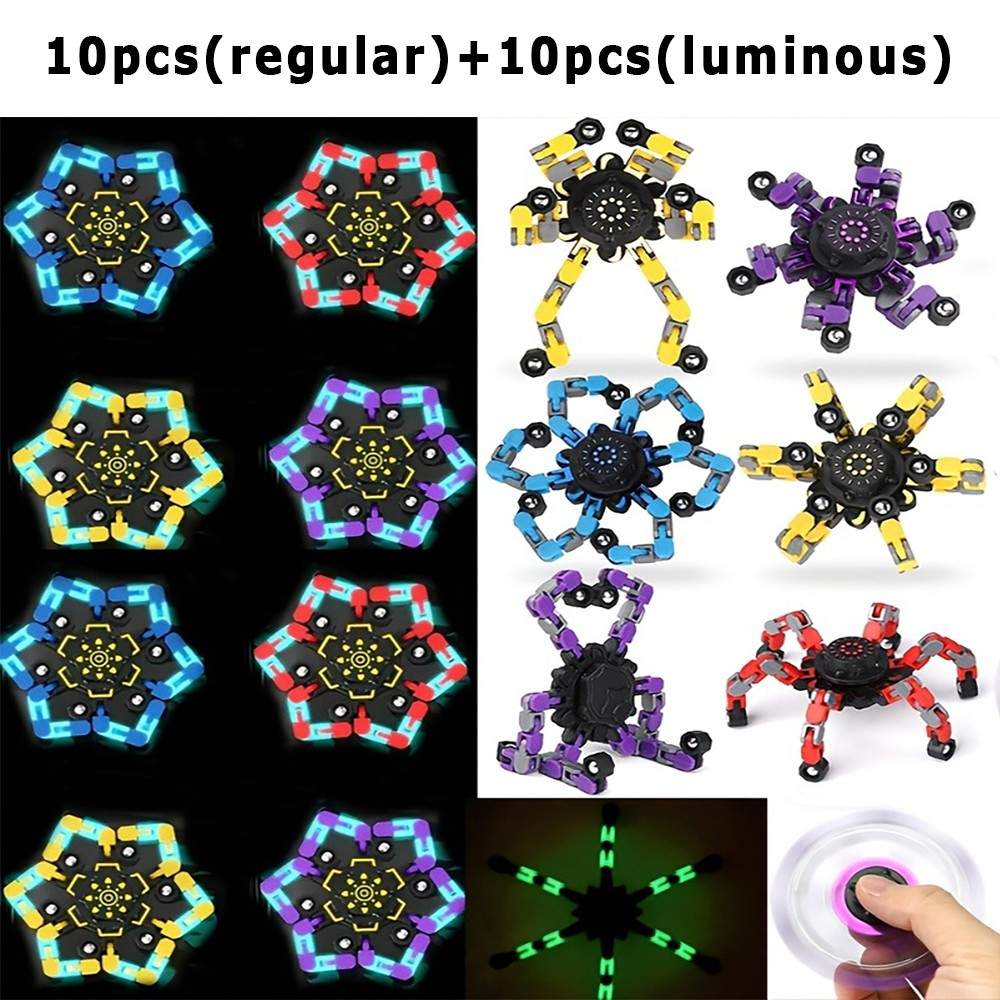 20PCS Deformable Robot Fidget Spinners Bulk DIY Sensory Stress Relief Toys Kits
