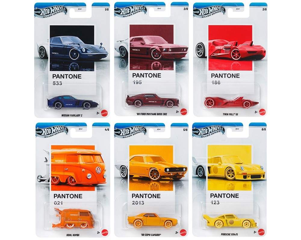 Hot Wheels 2026 Pantone A Assortment Silver Series Set of 6 Cars, JKY47-956A