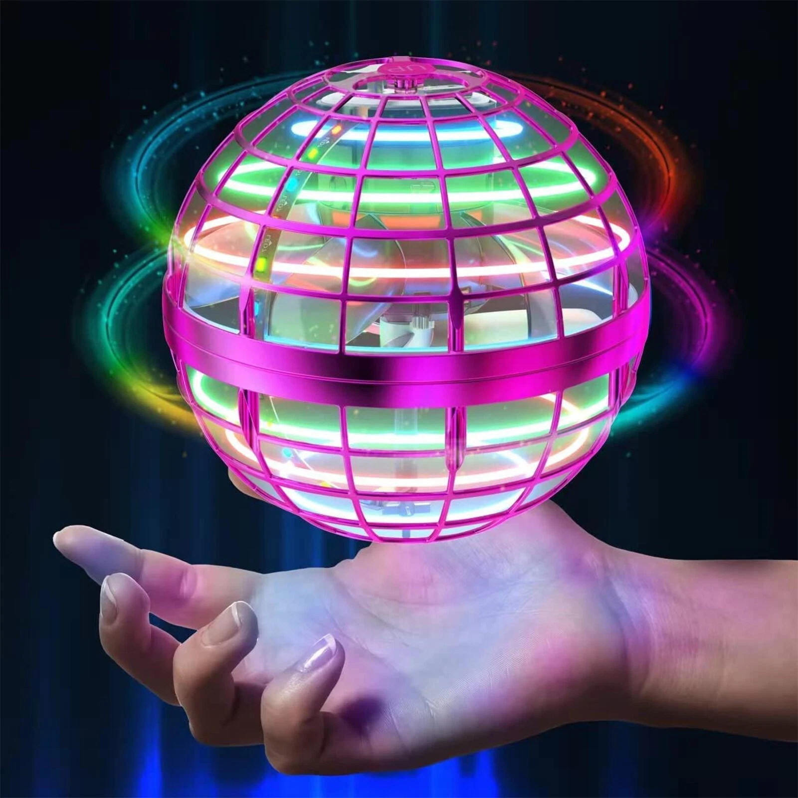 LED Hand Controlled Flying Hover Ball 360° Rotating Indoor Outdoor Toy for Kids