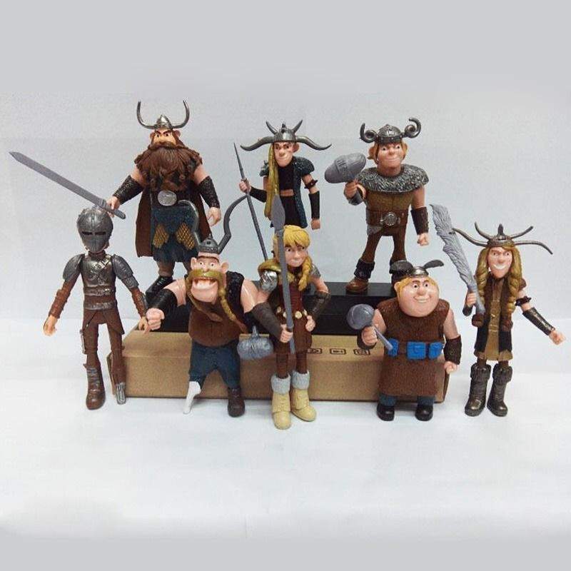 Set of 8 pcs How to Train Your Dragon: Hiccup Astrid Stoick Figures Figure Toys