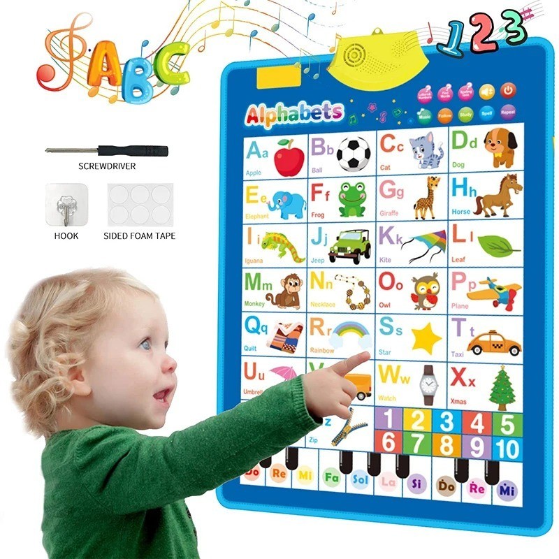Talking Alphabet Wall Chart Kids Educational Toy ABC 123 Music Learning