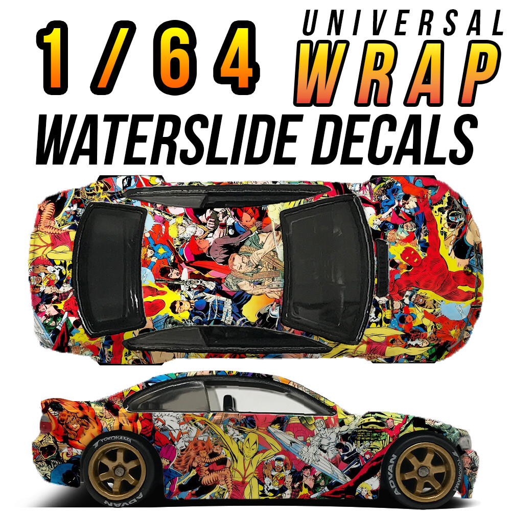 1/64 Scale WRAP Pattern Custom WaterSlide Decals for Hot