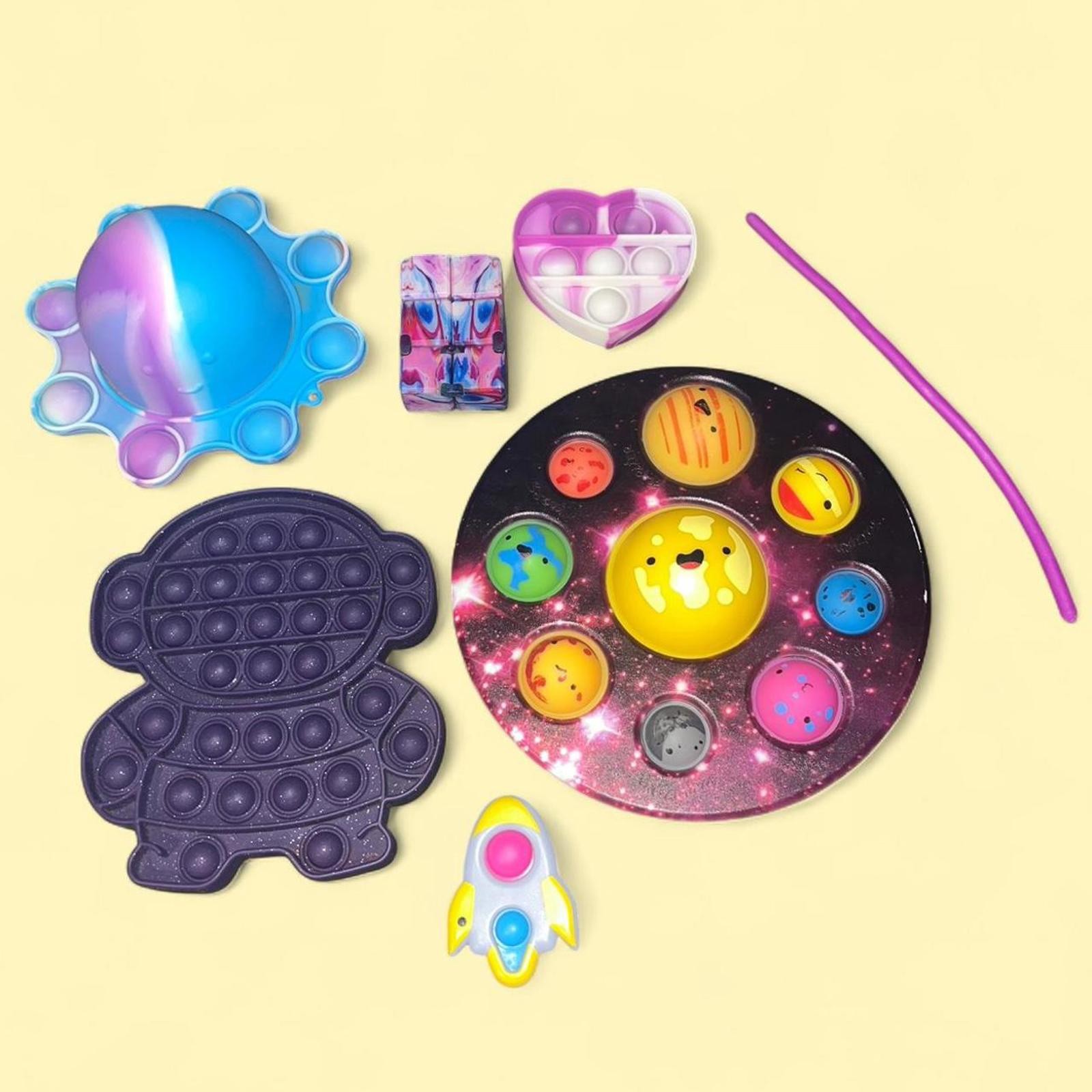 Galaxy Fidget Toy Bundle – Preloved Set, Cosmic Sensory Play, Stress Relief