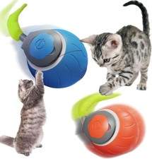 2PCS Speedy Ball with Tail Cat Toy, Smart Interactive Toys for Bored Indoor Cats