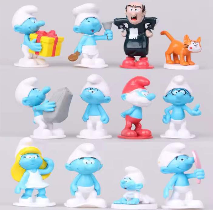 SMURF FIGURES 12 PC-(IN PACK NEVER USED OR OPENED)- UNBRANDED-NEXT DAY SHIPPING