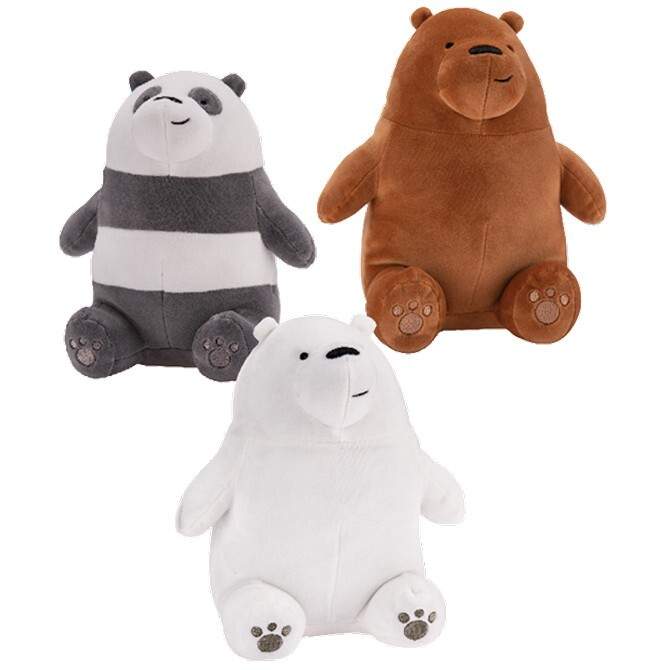 Set of 3 We Bare Bears Plush Toys  6 inch each Bear New w/tag