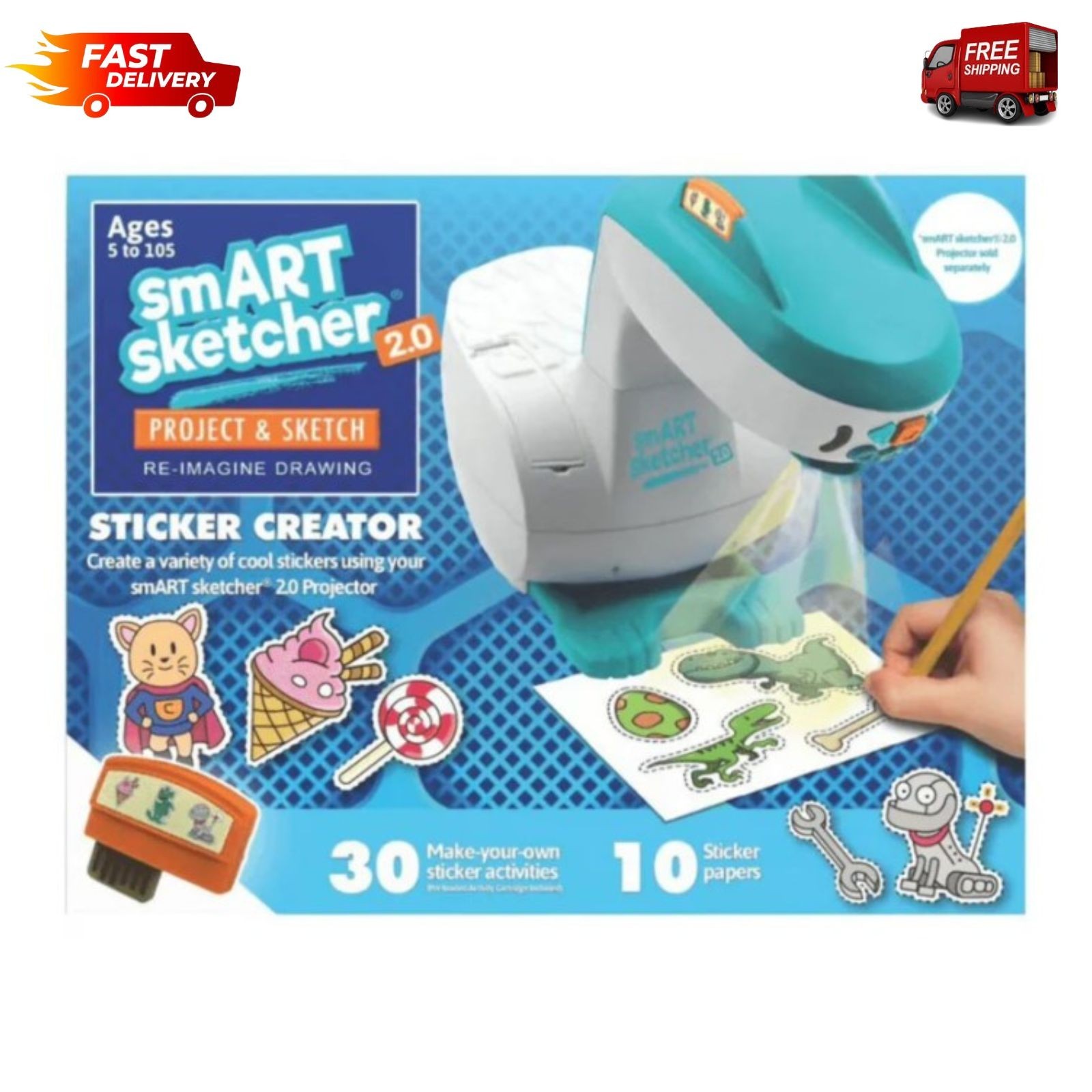 Smart Sketcher Sticker 2.0 only Creator Set, No Projector Drawing Toy for Kids