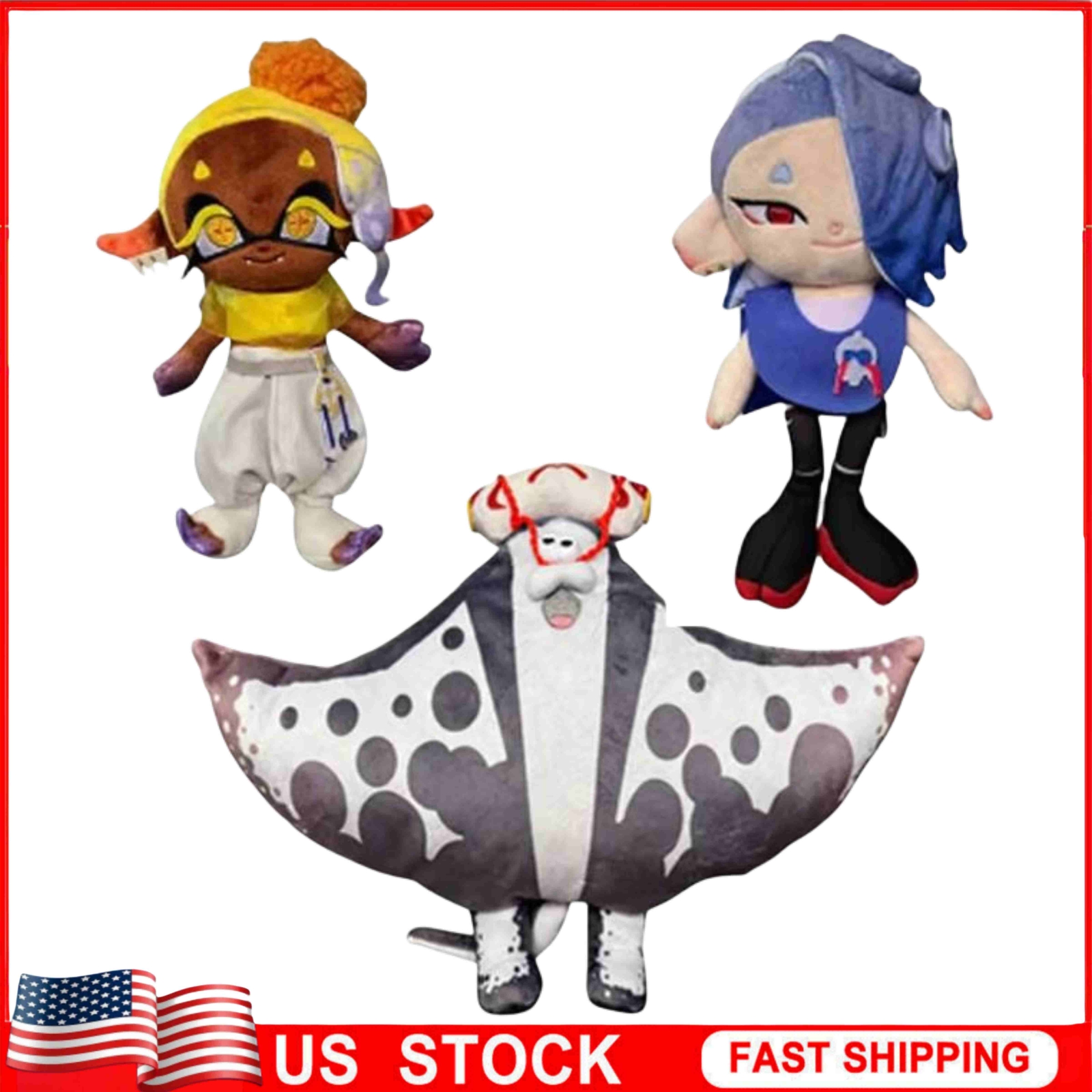 Splatoon 3 Deep Cut Frye Big Man Shiver Set of 3 S-size Plush New Japan