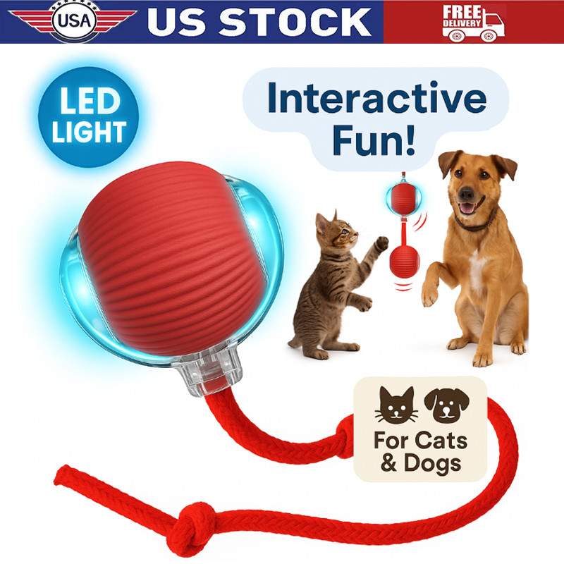 Automatic Rolling Ball Smart Cat Dog Toy Electric Pet Self-moving Kitten lot
