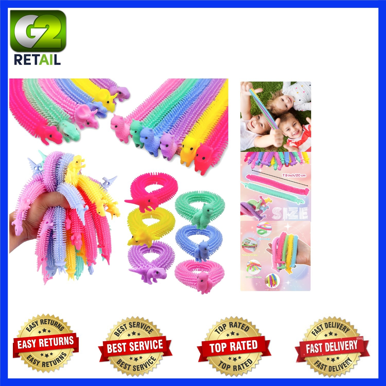 20 PCS Multi-Color Stretchy Fidget Toys – Engage Kids & Adults in Stress Relief