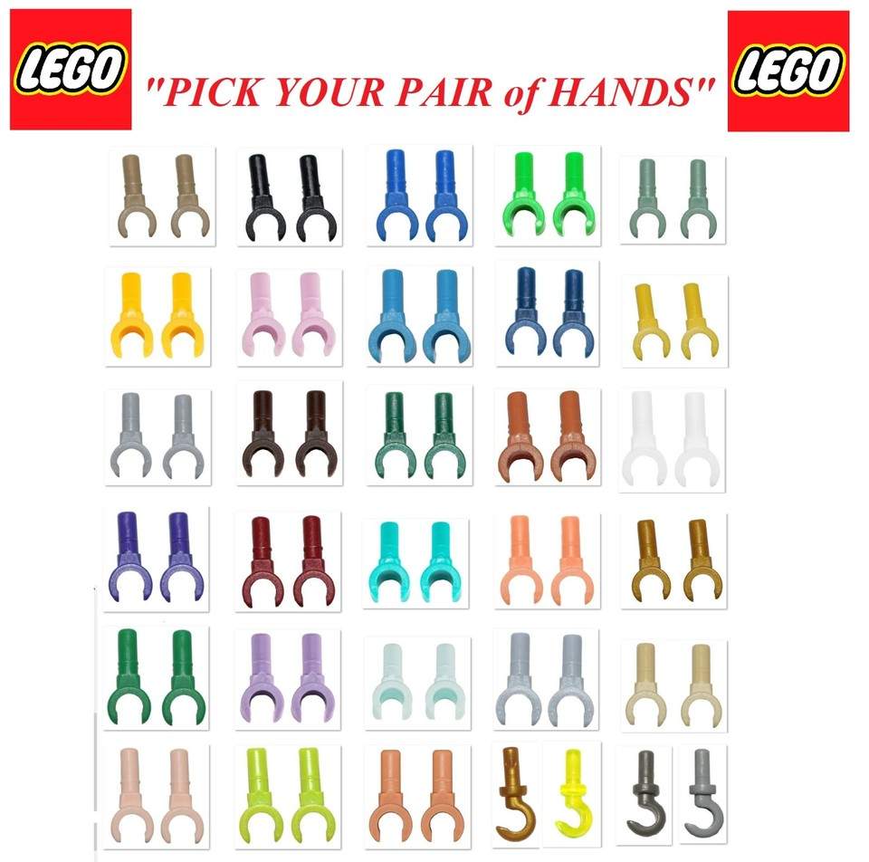☀️NEW LEGO Minifigure Hands PICK YOUR COLORS Body Parts Lot Replacement Arms